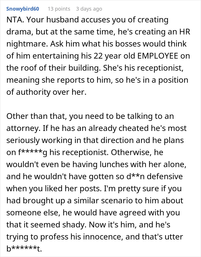 Man worries wife’s petty drama might cost him his job, causing tense conversation about employee and HR risks. Man worries wife’s petty drama might cost him his job, causing tense conversation about employee and HR risks.