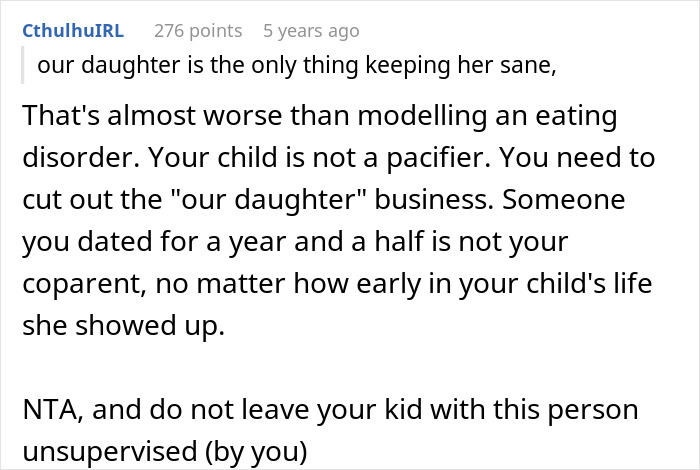 Commenter criticizes modeling an eating disorder, warns against leaving child unsupervised with ex, highlighting eating disorder concerns. Commenter criticizes modeling an eating disorder, warns against leaving child unsupervised with ex, highlighting eating disorder concerns.