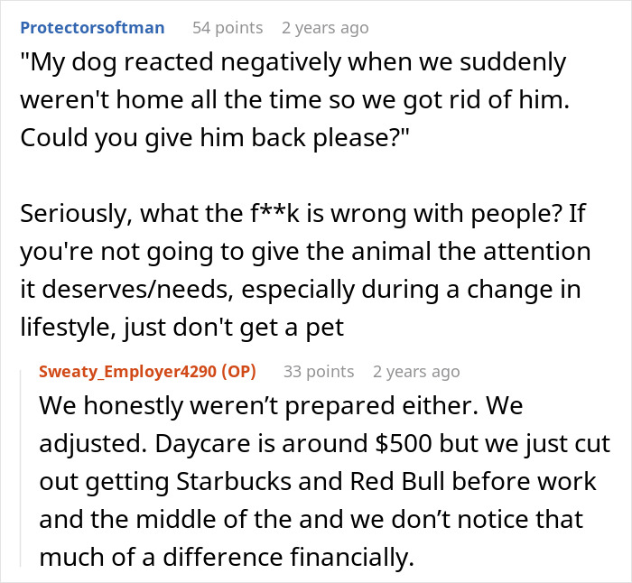 Reddit comments discussing a woman leaving a dog in shelter and trying to get him back after adoption involving police. Reddit comments discussing a woman leaving a dog in shelter and trying to get him back after adoption involving police.