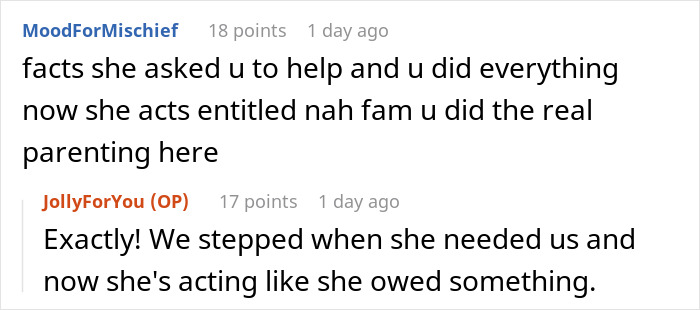 Reddit comments discussing parenting and entitlement after a mom gives her baby up and wants it back years later. Reddit comments discussing parenting and entitlement after a mom gives her baby up and wants it back years later.