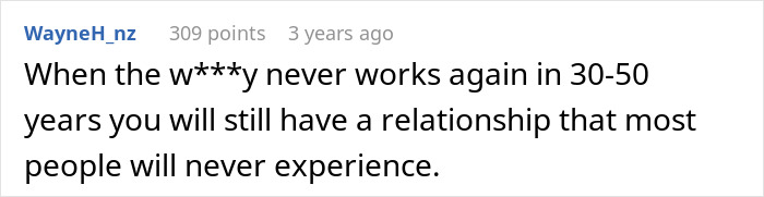 Screenshot of an online comment discussing long-term relationships, reflecting robotically calculated choice debate. Screenshot of an online comment discussing long-term relationships, reflecting robotically calculated choice debate.