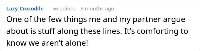 Comment from user Lazy_Crocodile discussing arguments with partner about shared memories, relating to art class confusion. Comment from user Lazy_Crocodile discussing arguments with partner about shared memories, relating to art class confusion.
