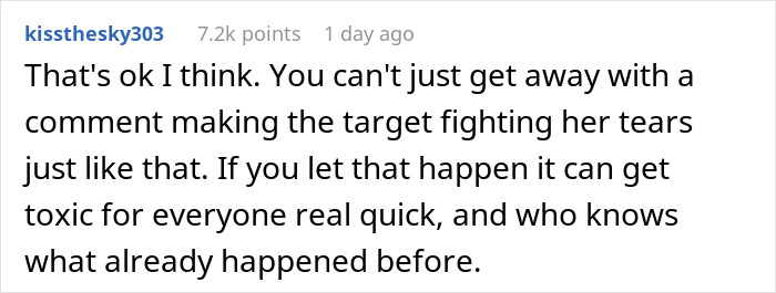 Reddit comment discussing the impact of a body-shaming incident leading to an immediate employee termination by CFO. Reddit comment discussing the impact of a body-shaming incident leading to an immediate employee termination by CFO.