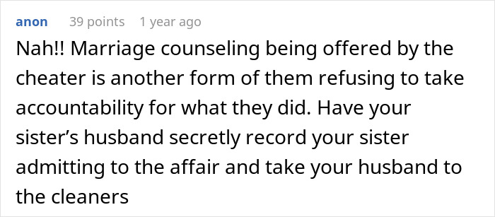 Comment on marriage counseling and husband's dark secret affecting a woman's world shortly after marriage revealed online.