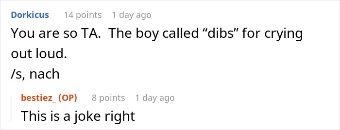 Screenshot of Reddit comments where a user reacts to a guy telling an old friend she should date him instead of her boyfriend. Screenshot of Reddit comments where a user reacts to a guy telling an old friend she should date him instead of her boyfriend.