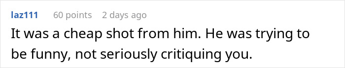 Screenshot of an online comment discussing a woman’s experience at a stand-up show ending in tears instead of laughter. Screenshot of an online comment discussing a woman’s experience at a stand-up show ending in tears instead of laughter.