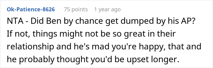 Screenshot of an online comment discussing a woman upset about remarrying her cheater ex and relationship challenges. Screenshot of an online comment discussing a woman upset about remarrying her cheater ex and relationship challenges.