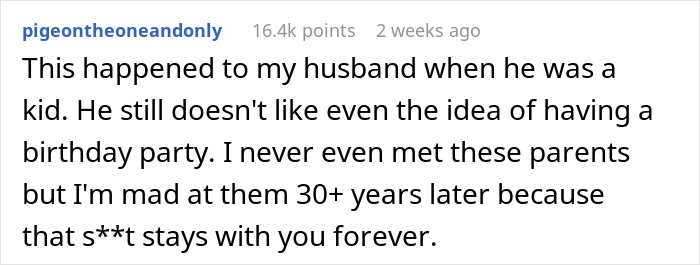 Screenshot of a social media comment where a father expresses anger at parents who promised to come to his daughter’s birthday but didn’t show up. Screenshot of a social media comment where a father expresses anger at parents who promised to come to his daughter’s birthday but didn’t show up.