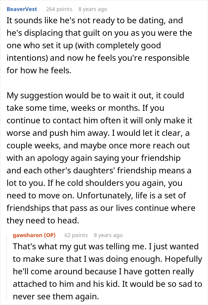Text conversation discussing dating advice for a widow and single mom, focusing on handling rejection and moving on. Text conversation discussing dating advice for a widow and single mom, focusing on handling rejection and moving on.