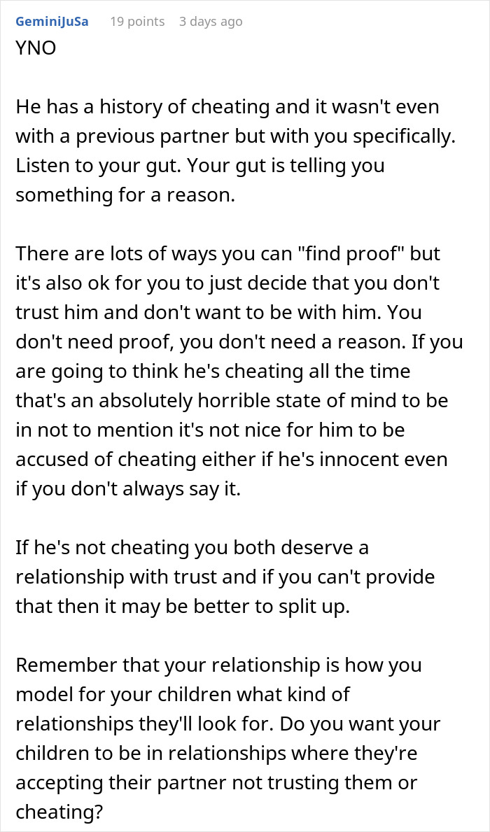 Commenter advising about cheating concerns after wife checked husband’s phone during surgery, expressing suspicion and trust issues. Commenter advising about cheating concerns after wife checked husband’s phone during surgery, expressing suspicion and trust issues.