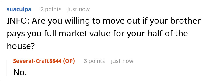 Online discussion about siblings having a huge fight over house shared, brother demands sister move out for his kids. Online discussion about siblings having a huge fight over house shared, brother demands sister move out for his kids.
