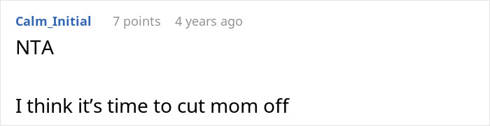 Screenshot of a forum comment discussing siblings refusing to take care or support their mother. Screenshot of a forum comment discussing siblings refusing to take care or support their mother.