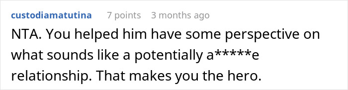 Screenshot of a forum comment where a user discusses confronting a married coworker about his wife’s behavior and fears of divorce.