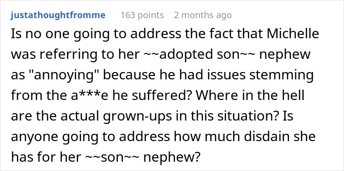 Commenter questions sister accusing favoring nephew, discussing family tensions and issues between niece and nephew. Commenter questions sister accusing favoring nephew, discussing family tensions and issues between niece and nephew.