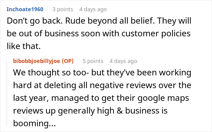 Reddit user comments discussing couple slamming café’s rigid rules after wife with allergies forced to stand outside. Reddit user comments discussing couple slamming café’s rigid rules after wife with allergies forced to stand outside.