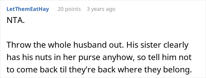Comment discussing husband's betrayal and sister-in-law ignoring no-peanut rule, risking woman's anaphylaxis.
