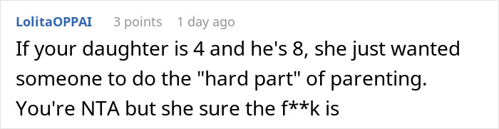 Screenshot of an online comment discussing a mom who gave her baby up and wants the child back 8 years later. Screenshot of an online comment discussing a mom who gave her baby up and wants the child back 8 years later.