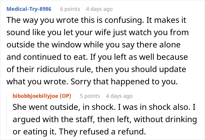 Couple slam café’s rigid rules after wife with allergies forced outside during coffee date, causing shock and refusal of refund. Couple slam café’s rigid rules after wife with allergies forced outside during coffee date, causing shock and refusal of refund.