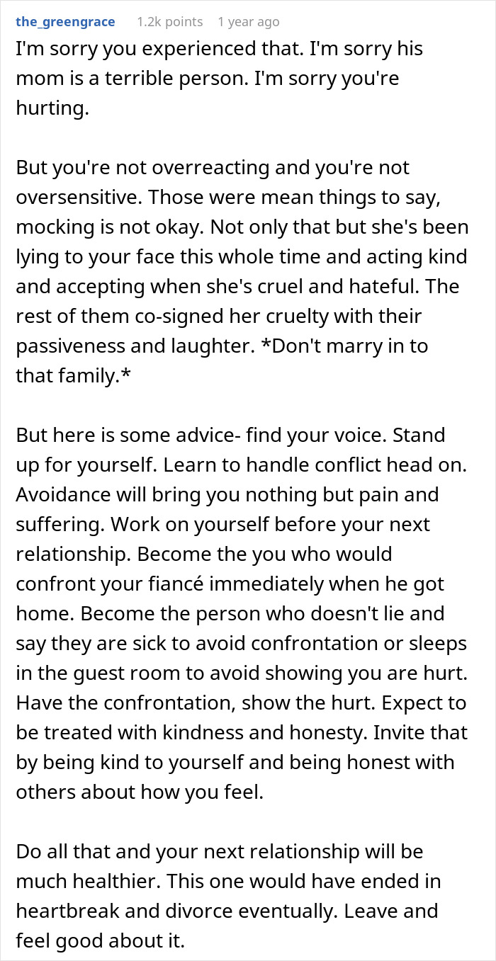 Screenshot of a detailed Reddit comment advising a bride-to-be on future MIL brands behavior and relationship advice. Screenshot of a detailed Reddit comment advising a bride-to-be on future MIL brands behavior and relationship advice.