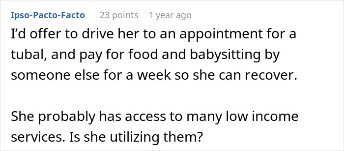 Comment about a woman rejecting sister's hints for money while sibling shares Ibiza vacation photos amid family struggles.