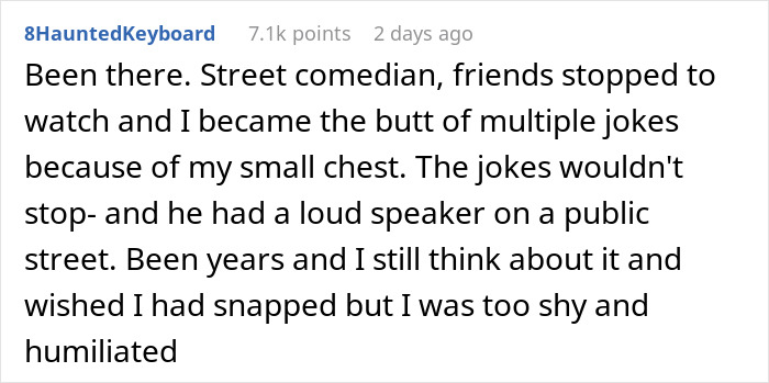 Comment on a stand-up show experience where the woman ended up crying instead of laughing due to humiliation. Comment on a stand-up show experience where the woman ended up crying instead of laughing due to humiliation.