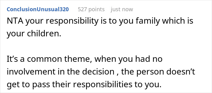 Screenshot of a Reddit comment discussing responsibility and expectations for adult kids to help a 46-year-old pregnant mother. Screenshot of a Reddit comment discussing responsibility and expectations for adult kids to help a 46-year-old pregnant mother.