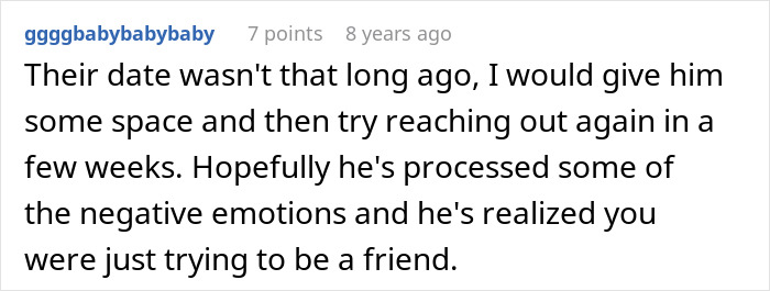 Comment about a woman setting up a widow and single mom for a date, with the guy ending it quickly for a hidden reason. Comment about a woman setting up a widow and single mom for a date, with the guy ending it quickly for a hidden reason.