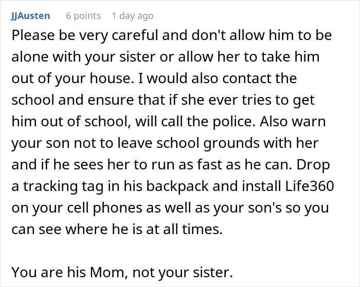 Text post advising caution about a mother wanting to take a child from school, focusing on child safety and custody concerns. Text post advising caution about a mother wanting to take a child from school, focusing on child safety and custody concerns.