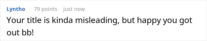 Screenshot of a user comment expressing relief after an employee quits ahead of a disciplinary hearing. Screenshot of a user comment expressing relief after an employee quits ahead of a disciplinary hearing.