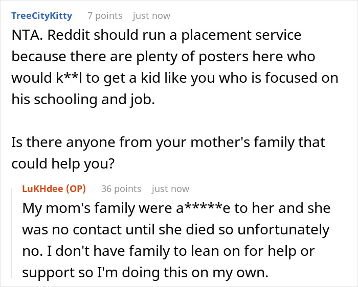 Screenshot of Reddit comments discussing a teen expected to help with babysitting half siblings but wanting to ditch them. Screenshot of Reddit comments discussing a teen expected to help with babysitting half siblings but wanting to ditch them.