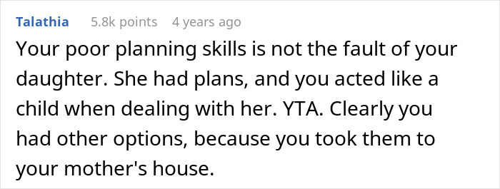 Comment on dad pulling funding for 17YO’s trip after choosing friend’s farewell party over babysitting siblings. Comment on dad pulling funding for 17YO’s trip after choosing friend’s farewell party over babysitting siblings.
