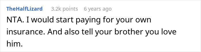 Screenshot of a Reddit comment discussing a teen creating a hygiene checklist for their brother before school drives. Screenshot of a Reddit comment discussing a teen creating a hygiene checklist for their brother before school drives.