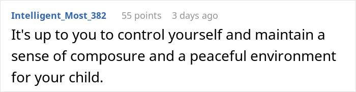 Text comment on a black background about controlling yourself and maintaining a peaceful environment for your child. Text comment on a black background about controlling yourself and maintaining a peaceful environment for your child.