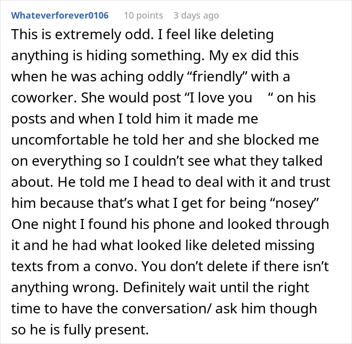 Wife feels suspicious and confused after checking husband’s phone during surgery, uncovering deleted texts. Wife feels suspicious and confused after checking husband’s phone during surgery, uncovering deleted texts.
