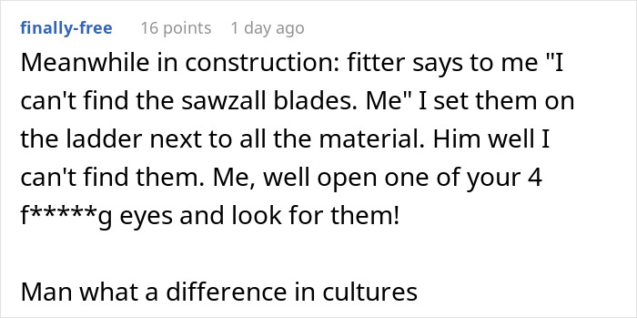 Text post screenshot from an online forum discussing a workplace interaction related to body-shaming and immediate termination. Text post screenshot from an online forum discussing a workplace interaction related to body-shaming and immediate termination.