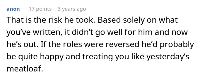 Comment discussing regret in a poly relationship, mentioning open marriage and consequences of partner liking someone new more.