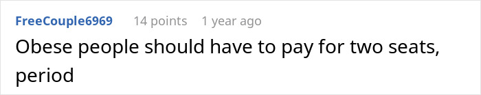 Screenshot of an online comment discussing issues related to a passenger’s nightmare flight after a seatmate soiled himself before takeoff. Screenshot of an online comment discussing issues related to a passenger’s nightmare flight after a seatmate soiled himself before takeoff.