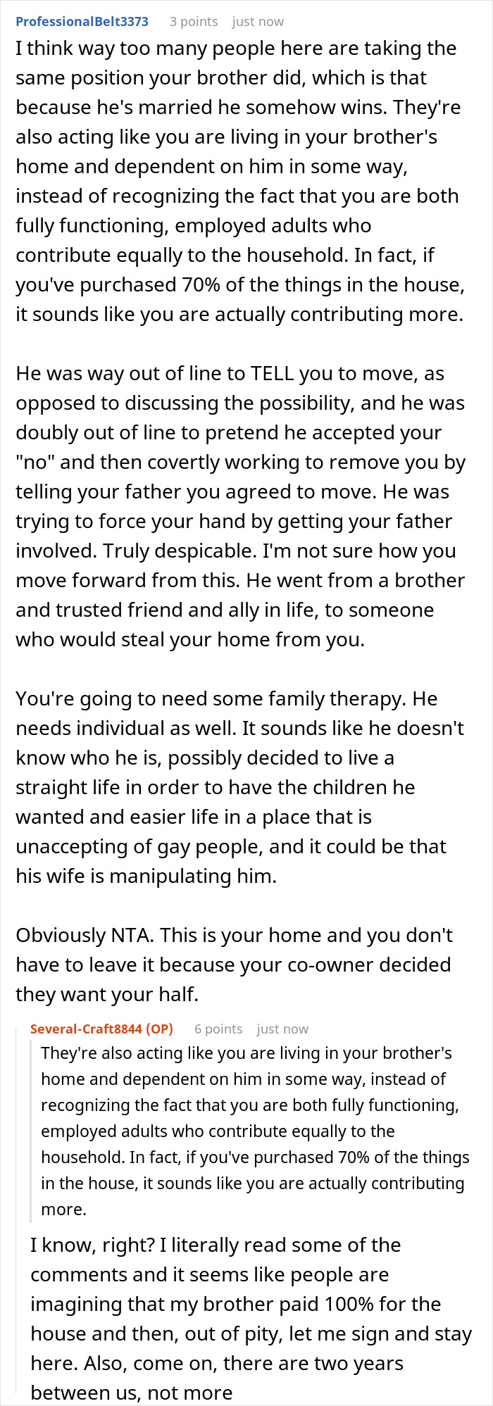 Online discussion about siblings in a huge fight over house they share, brother demands sister move out for kids' space. Online discussion about siblings in a huge fight over house they share, brother demands sister move out for kids' space.