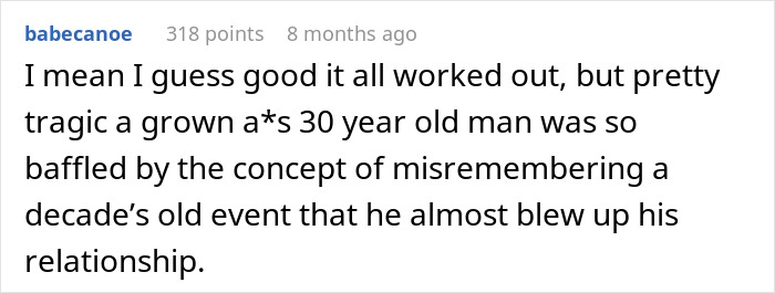 Reddit comment discussing a man convinced he took an art class with his girlfriend who has no memory of it. Reddit comment discussing a man convinced he took an art class with his girlfriend who has no memory of it.