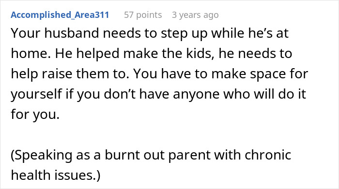 Comment about parenting challenges from a burnt out parent fearing survival through motherhood and regretting having kids.