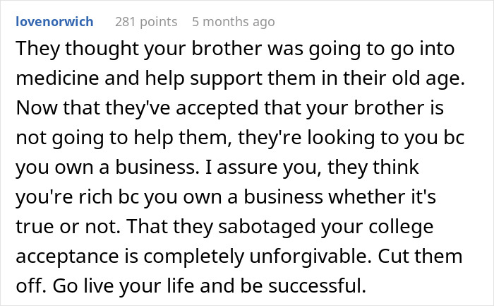 Comment about mom hiding college acceptance letters from least favorite kid and its impact on success. Comment about mom hiding college acceptance letters from least favorite kid and its impact on success.