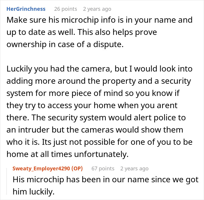 Discussion about dog microchip ownership and security measures after woman leaves dog in shelter and police get involved. Discussion about dog microchip ownership and security measures after woman leaves dog in shelter and police get involved.