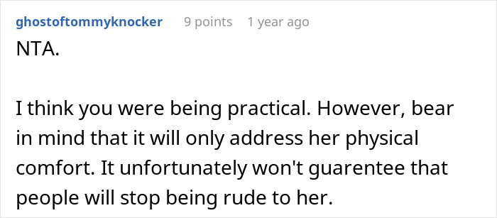 Comment discussing practical advice for an obese friend buying two seats for comfort on a flight and facing rudeness. Comment discussing practical advice for an obese friend buying two seats for comfort on a flight and facing rudeness.