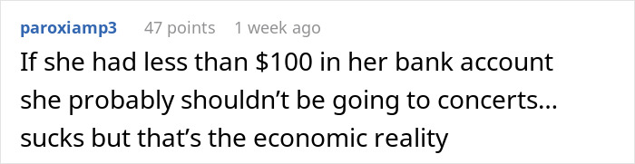 Comment discussing economic reality and financial limits related to waiting for a friend who won’t pay back money. Comment discussing economic reality and financial limits related to waiting for a friend who won’t pay back money.