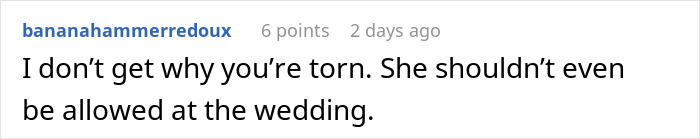 Comment on a forum discussing the bride stuck between loyalty and trust after bridesmaid leaks wedding seating chart. Comment on a forum discussing the bride stuck between loyalty and trust after bridesmaid leaks wedding seating chart.