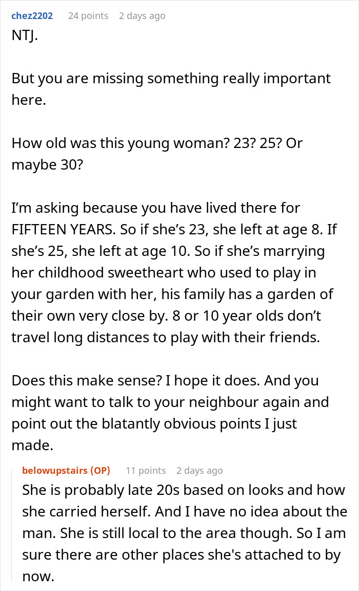 Commenters discuss a woman demanding to marry in a stranger’s backyard and the refusal reaction.