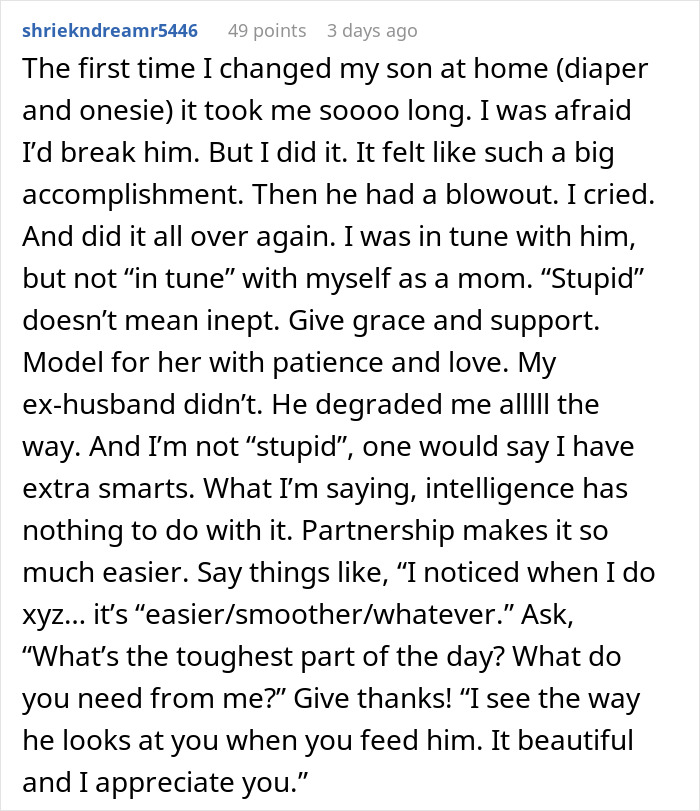 New mom struggles caring for baby while husband judges, highlighting the need for patience, support, and understanding. New mom struggles caring for baby while husband judges, highlighting the need for patience, support, and understanding.