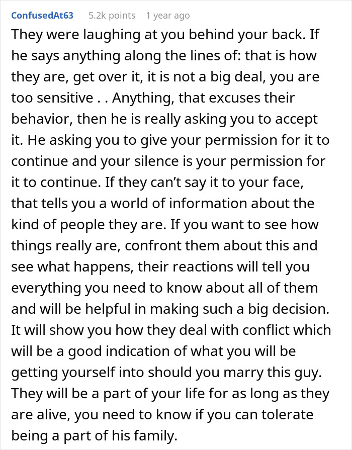 Text excerpt discussing future MIL brands bride-to-be stupid and fiancé laughing, highlighting relationship and family dynamics. Text excerpt discussing future MIL brands bride-to-be stupid and fiancé laughing, highlighting relationship and family dynamics.