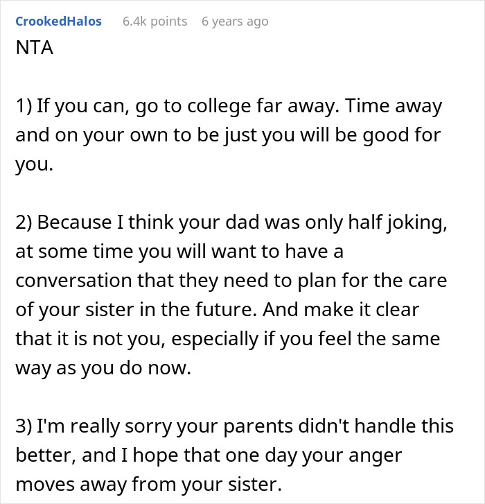 Teen feels trapped babysitting autistic sister, seeks freedom and confronts parents about caregiving responsibilities. Teen feels trapped babysitting autistic sister, seeks freedom and confronts parents about caregiving responsibilities.