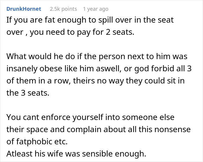 Person Called "Fatphobic" For Refusing To Let Obese Guy Invade Their Seat, Sparks Flight Drama Person Called "Fatphobic" For Refusing To Let Obese Guy Invade Their Seat, Sparks Flight Drama
